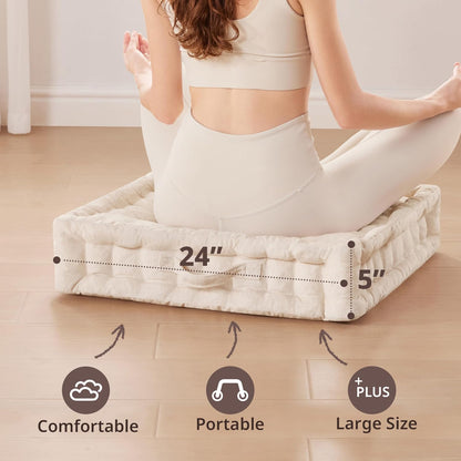 Intelligent Design Floor Pillow, Cushion for Meditation, 24x24 Yellow