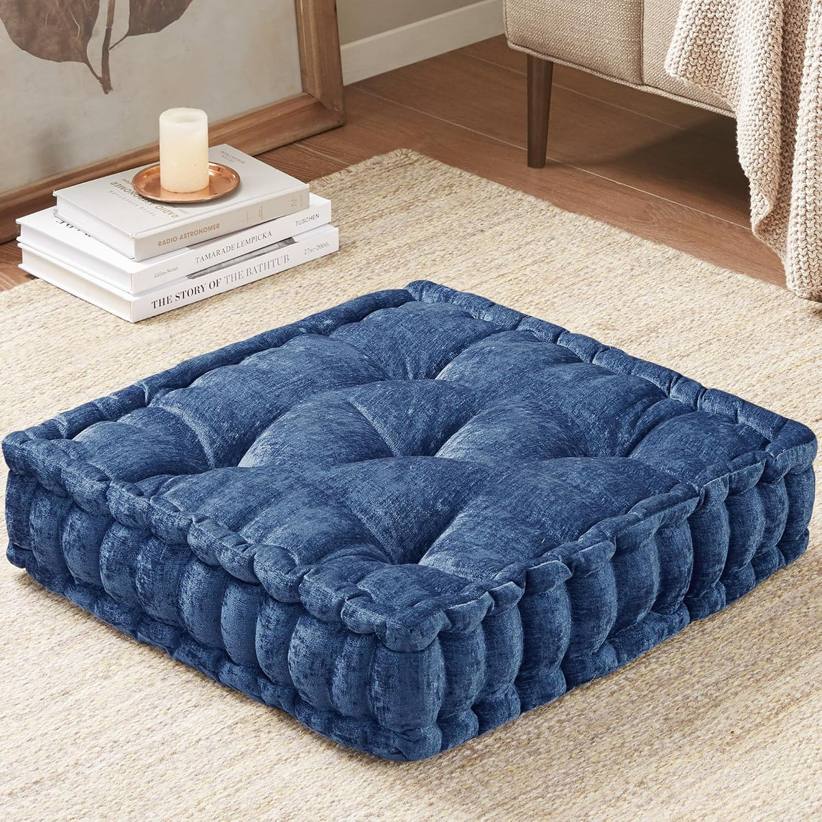 Intelligent Design Floor Pillow, Cushion for Meditation, 24x24 Yellow