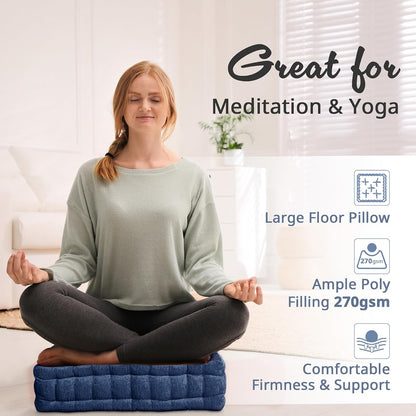 Intelligent Design Floor Pillow, Cushion for Meditation, 24x24 Yellow