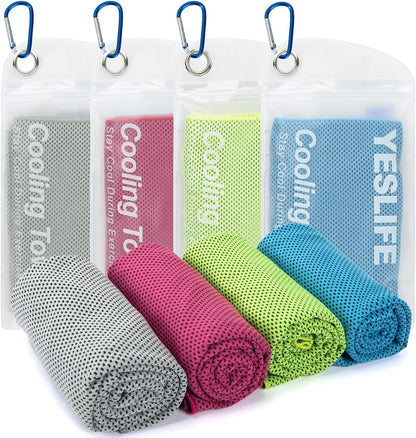 4-Pack Cooling Towels (40"x 12"), Cooling Neck Wraps, Ice Towel