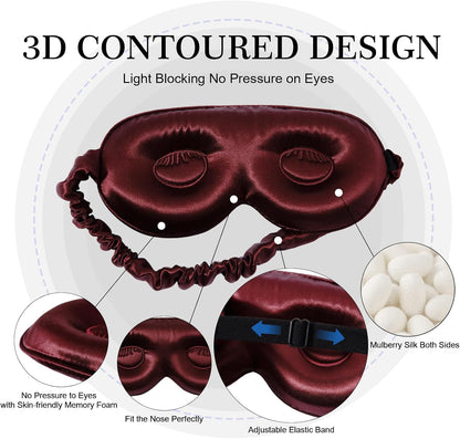 Adjustable 22 Momme 100% Pure Mulberry Silk Sleep Mask