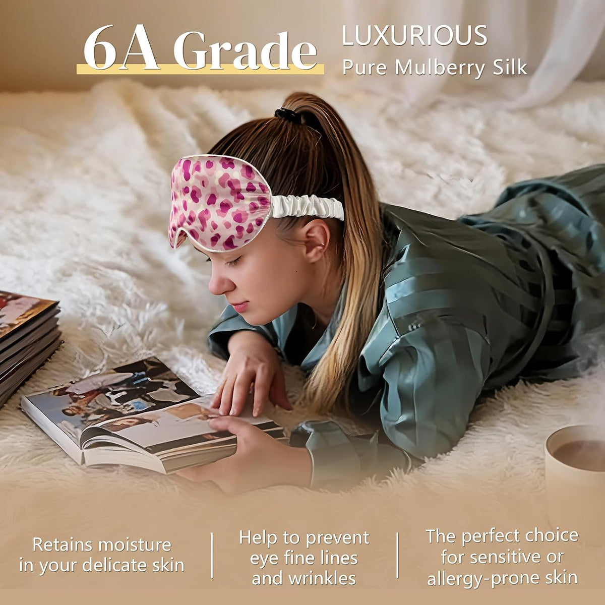 Adjustable 22 Momme 100% Pure Mulberry Silk Sleep Mask