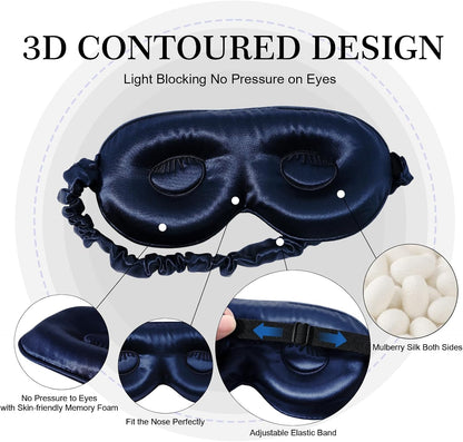 Adjustable 22 Momme 100% Pure Mulberry Silk Sleep Mask
