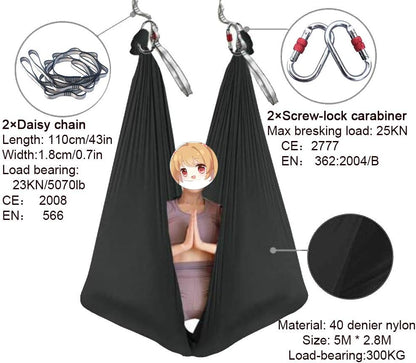 Aerial Hammock, 16.4ft 9.2ft Swing Set for Anti-Gravity Yoga, Dance & Acrobatics