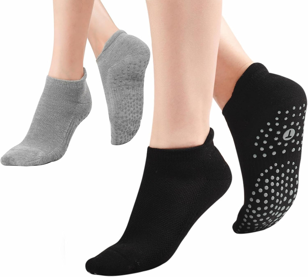 Pilates Socks for Women, Cushioned Grip Yoga Socks, Barre Socks