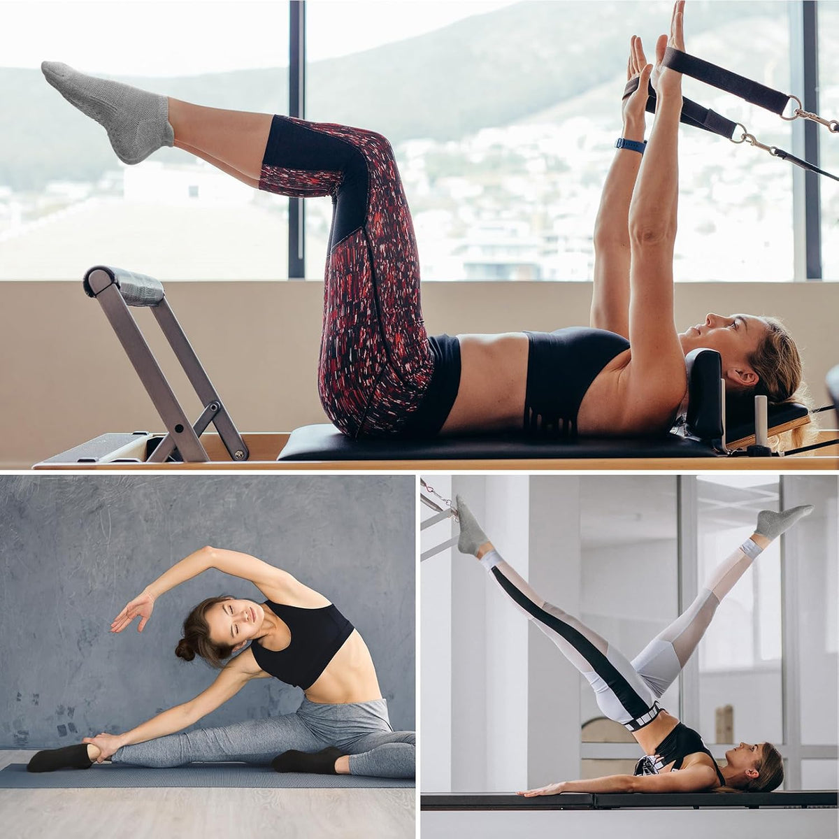 Pilates Socks for Women, Cushioned Grip Yoga Socks, Barre Socks