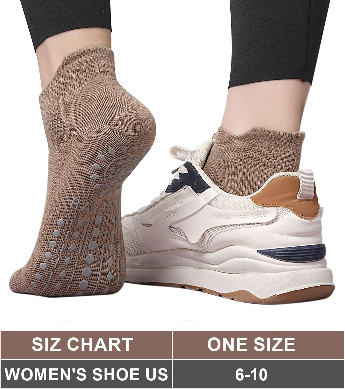 Pilates Socks for Women, Cushioned Grip Yoga Socks, Barre Socks
