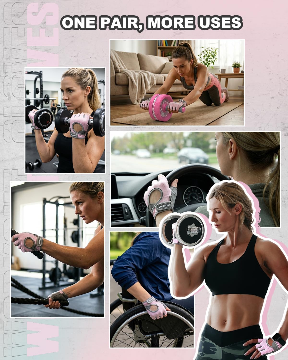 Workout Gloves for Women and Men, Breathable & Padded Gym Gloves
