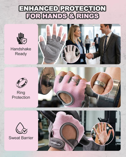 Workout Gloves for Women and Men, Breathable & Padded Gym Gloves