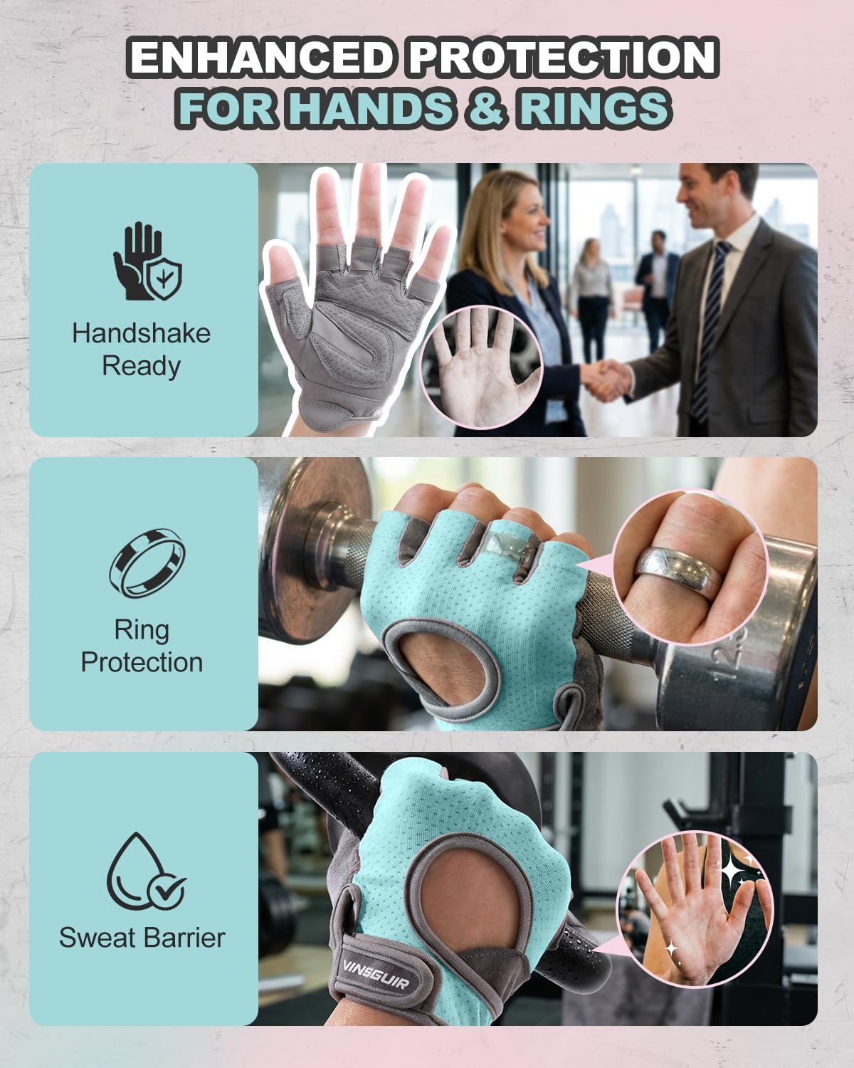 Workout Gloves for Women and Men, Breathable & Padded Gym Gloves