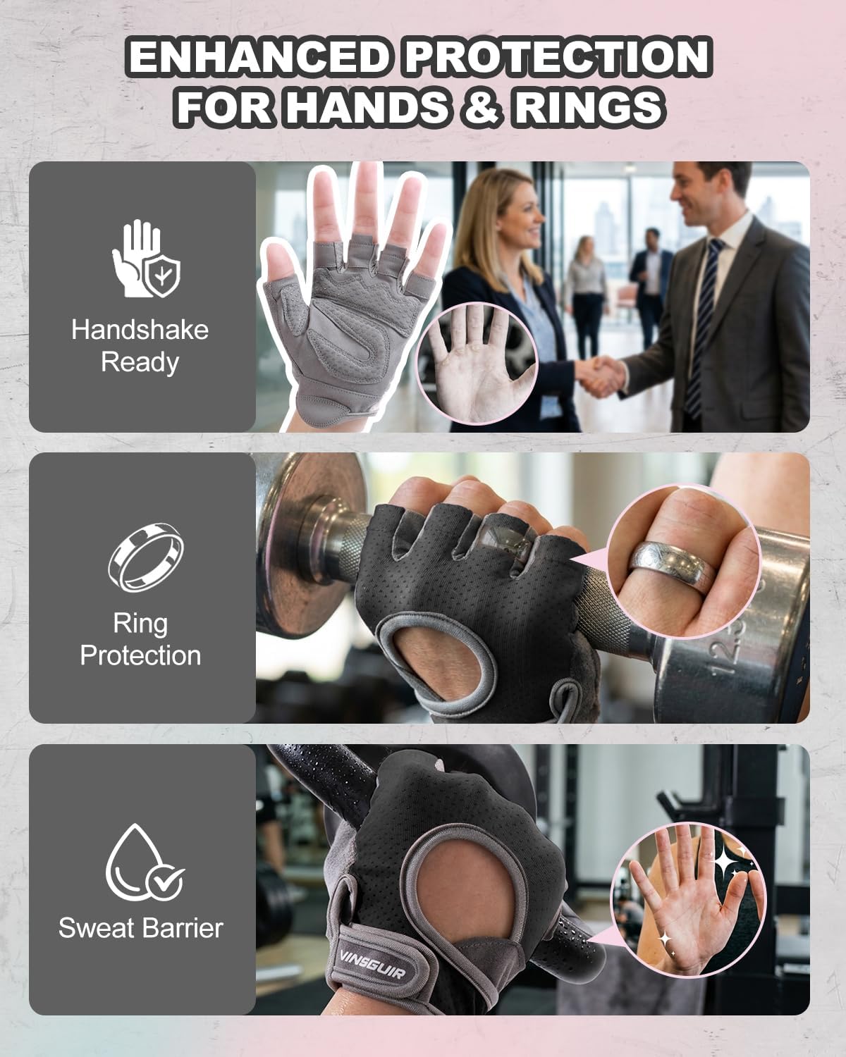 Workout Gloves for Women and Men, Breathable & Padded Gym Gloves