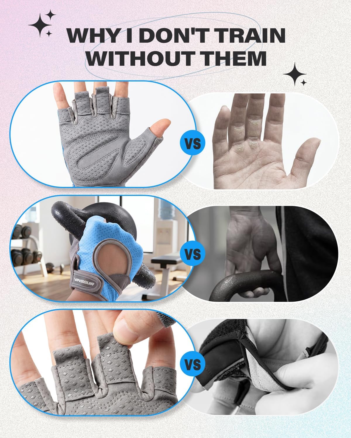 Workout Gloves for Women and Men, Breathable & Padded Gym Gloves