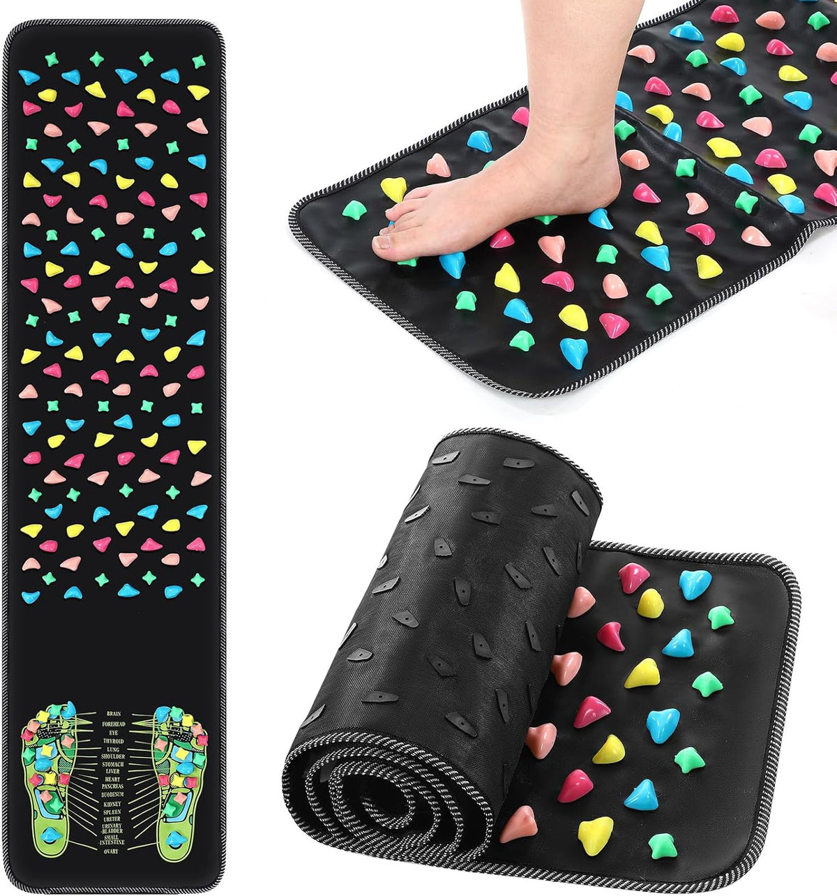 Foot Acupressure Mat Walk Stone Road,55.12 X 13.78 Inches
