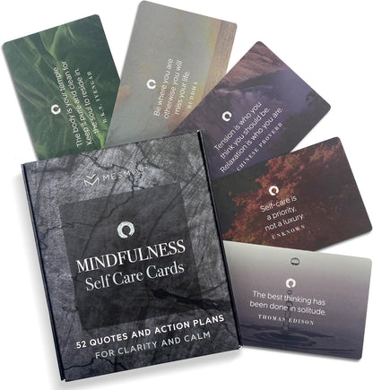 MESMOS 52 Mindfulness Cards with Action Plans. Relaxation Stress Relief Gifts for Men and Women, Positive Affirmation Cards, Anxiety Relief Items, Meditation Self Care Kit, Relaxing Spiritual Gifts