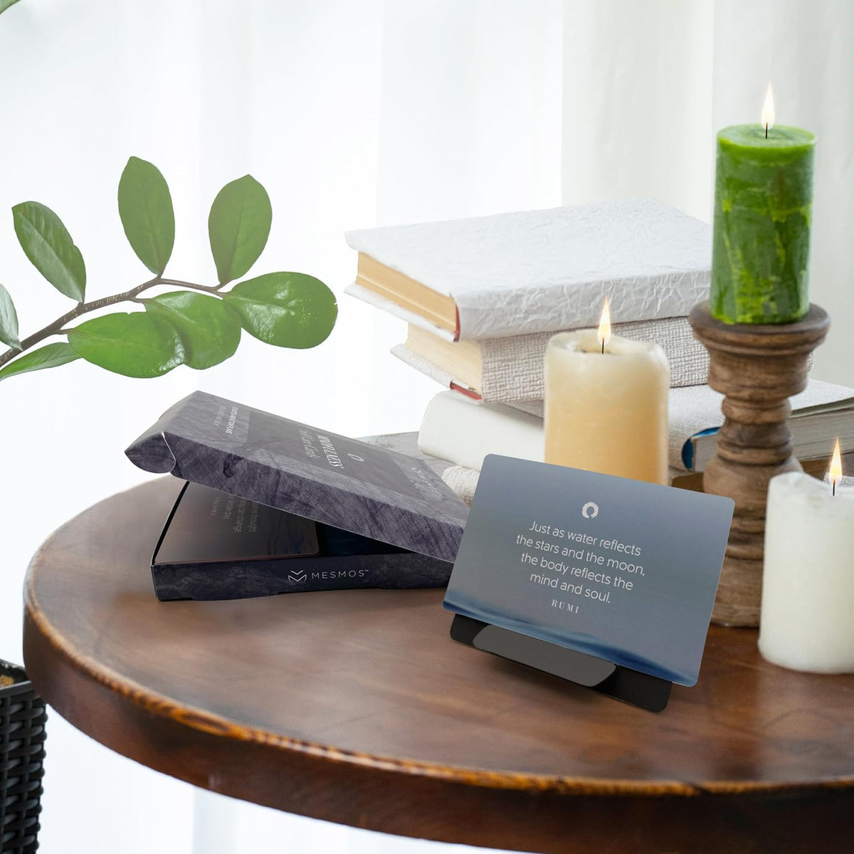 MESMOS 52 Mindfulness Cards with Action Plans. Relaxation Stress Relief Gifts for Men and Women, Positive Affirmation Cards, Anxiety Relief Items, Meditation Self Care Kit, Relaxing Spiritual Gifts