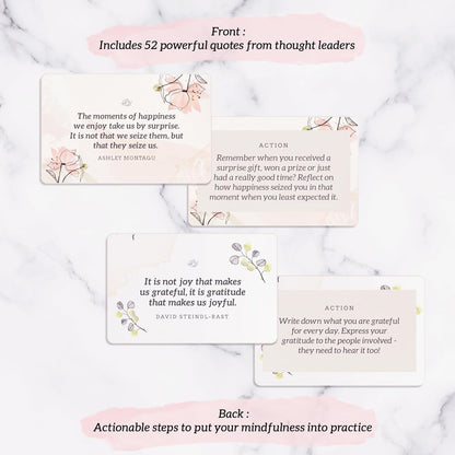 MESMOS 52 Mindfulness Cards with Action Plans. Relaxation Stress Relief Gifts for Men and Women, Positive Affirmation Cards, Anxiety Relief Items, Meditation Self Care Kit, Relaxing Spiritual Gifts