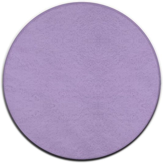 Women's Large Home Decor Mat, Soft Round Yoga Carpet, Non Slip Machine Washable Home Office Circle Rug Purple