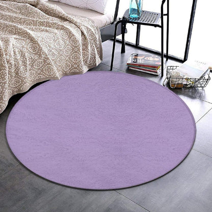 Women's Large Home Decor Mat, Soft Round Yoga Carpet, Non Slip Machine Washable Home Office Circle Rug Purple