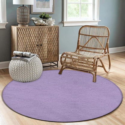 Women's Large Home Decor Mat, Soft Round Yoga Carpet, Non Slip Machine Washable Home Office Circle Rug Purple
