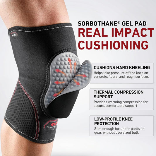 McDavid Knee Pad with Thick Gel Insert for Impact Absorption. Compression Sleeve for Support and Protection. Sorbothane Sponge. For Sports and Activities like Wrestling, Volleyball, Lacrosse Gardening, Home Work. Left or Right Knee