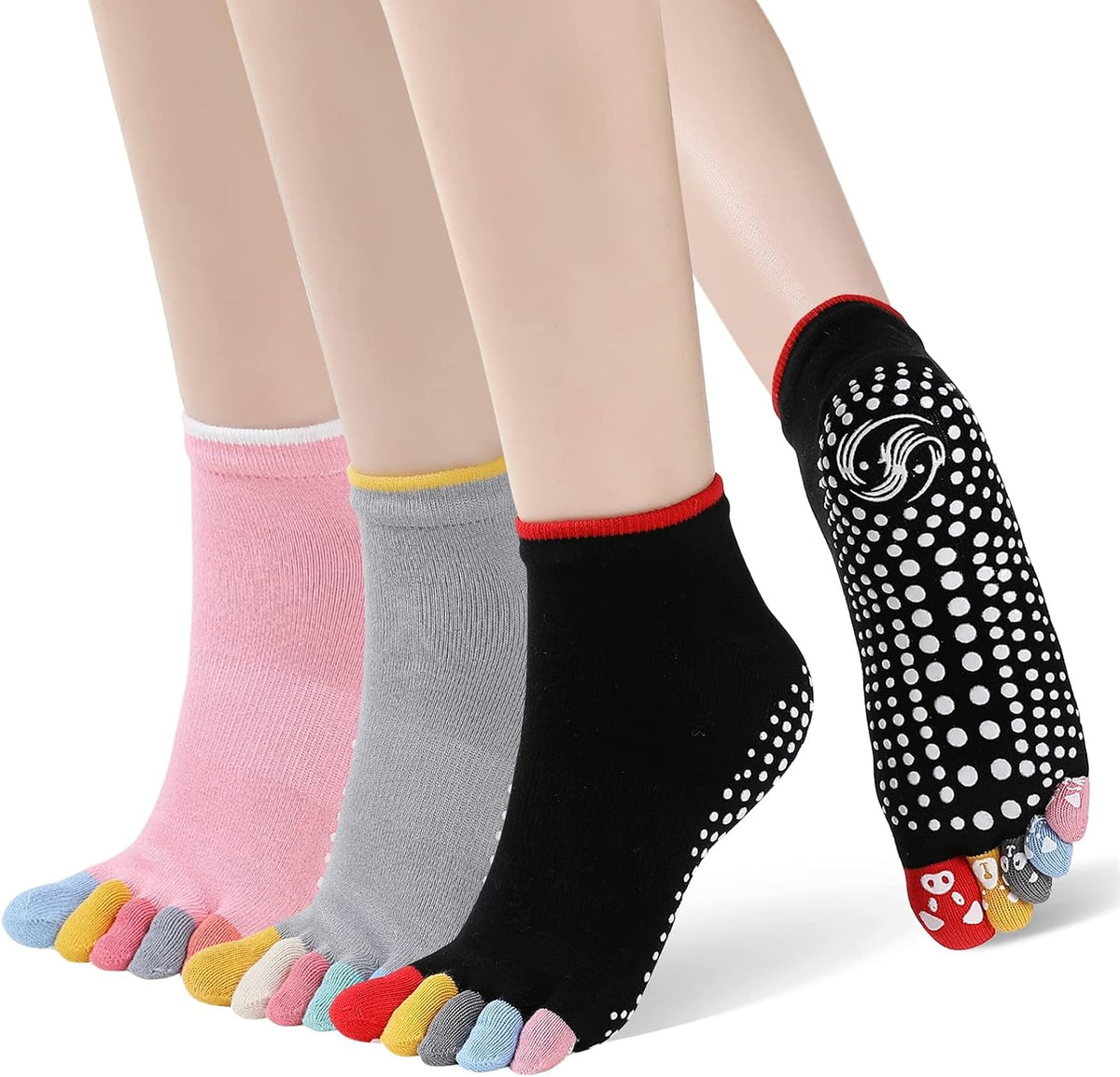 Yoga Toe Socks for Women: Non Slip Grip Socks for Pilates Dance