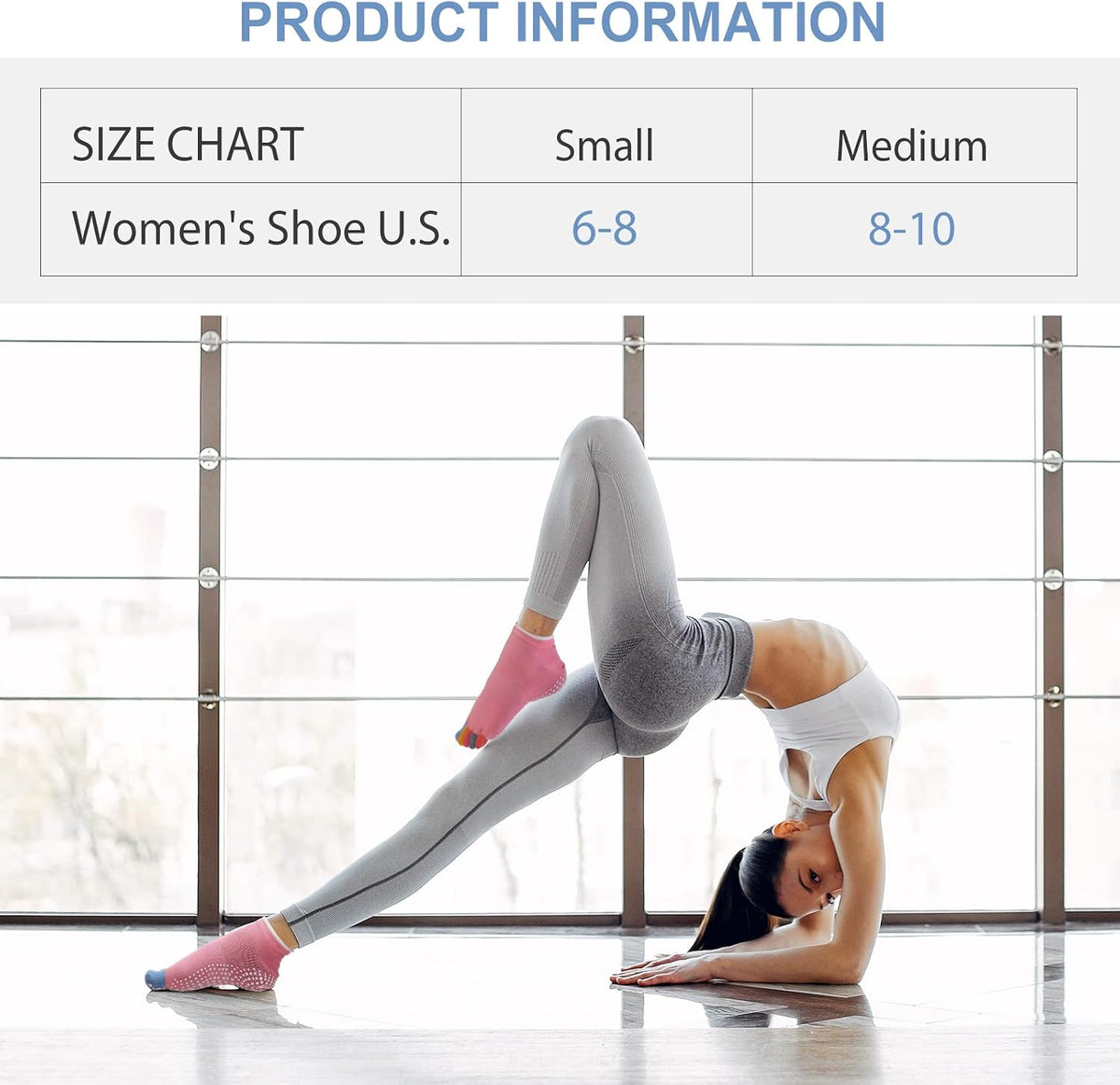Yoga Toe Socks for Women: Non Slip Grip Socks for Pilates Dance