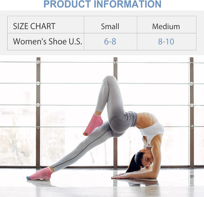 Yoga Toe Socks for Women: Non Slip Grip Socks for Pilates Dance
