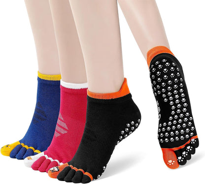 Yoga Toe Socks for Women: Non Slip Grip Socks for Pilates Dance