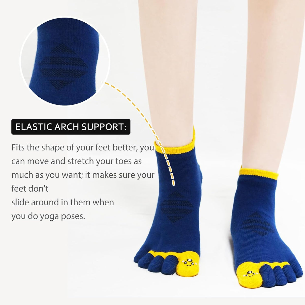 Yoga Toe Socks for Women: Non Slip Grip Socks for Pilates Dance