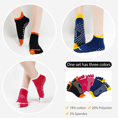 Yoga Toe Socks for Women: Non Slip Grip Socks for Pilates Dance