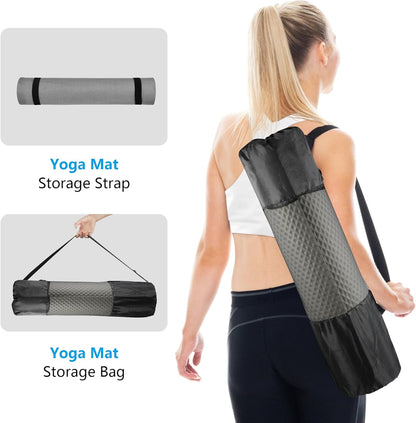 Yoga Mat 72.8" x 31.5" x 2/5 inch Thick With Strap and Bag, Extra Wide Workout Mat for Women and Men, Non Slip Exercise Mat for Home Outdoor Yoga, Pilates, Stretching, Floor & Fitness Workouts