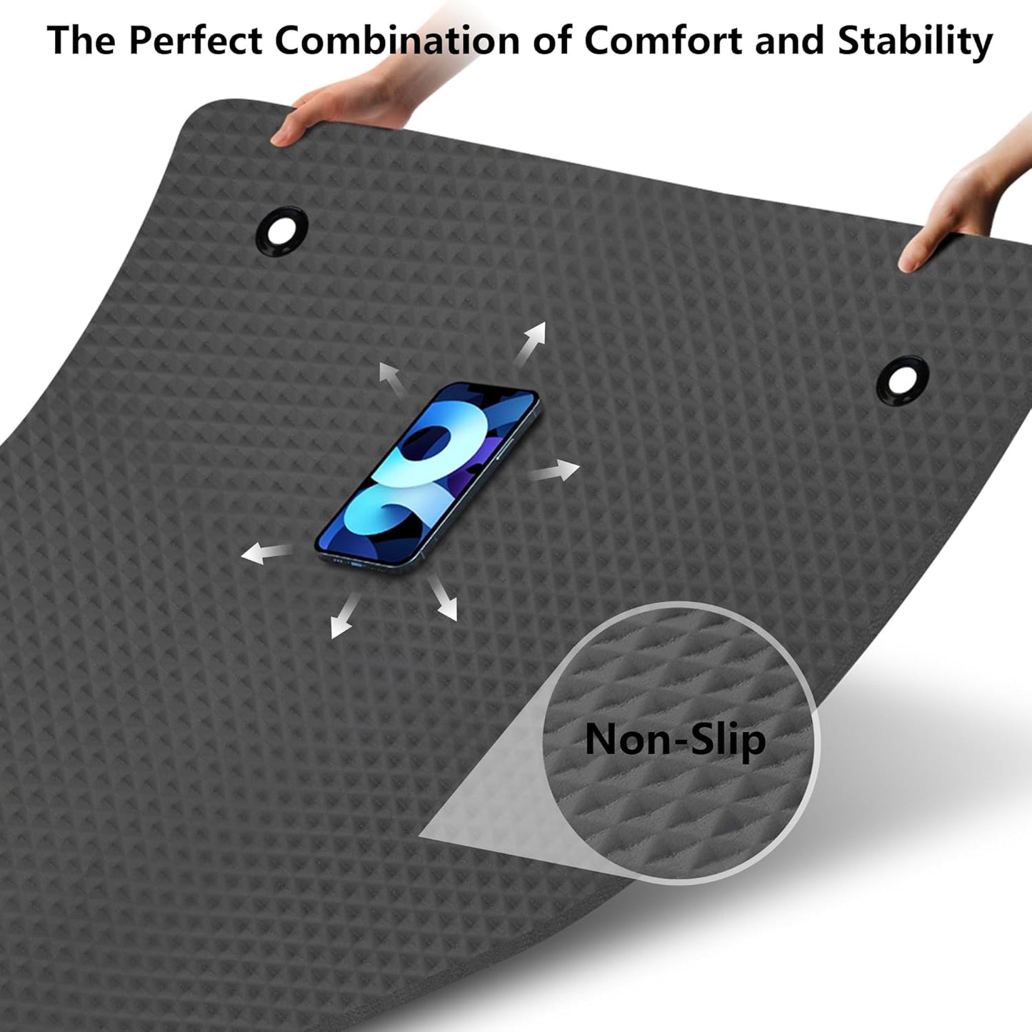 Yoga Mat 72.8" x 31.5" x 2/5 inch Thick With Strap and Bag, Extra Wide Workout Mat for Women and Men, Non Slip Exercise Mat for Home Outdoor Yoga, Pilates, Stretching, Floor & Fitness Workouts