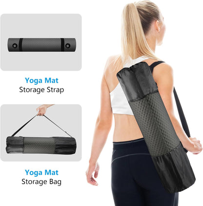 Yoga Mat 72.8" x 31.5" x 2/5 inch Thick With Strap and Bag, Extra Wide Workout Mat for Women and Men, Non Slip Exercise Mat for Home Outdoor Yoga, Pilates, Stretching, Floor & Fitness Workouts
