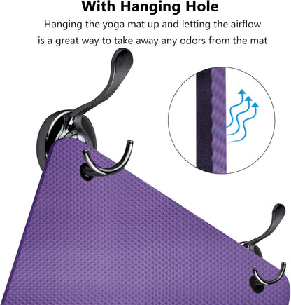Yoga Mat 72.8" x 31.5" x 2/5 inch Thick With Strap and Bag, Extra Wide Workout Mat for Women and Men, Non Slip Exercise Mat for Home Outdoor Yoga, Pilates, Stretching, Floor & Fitness Workouts