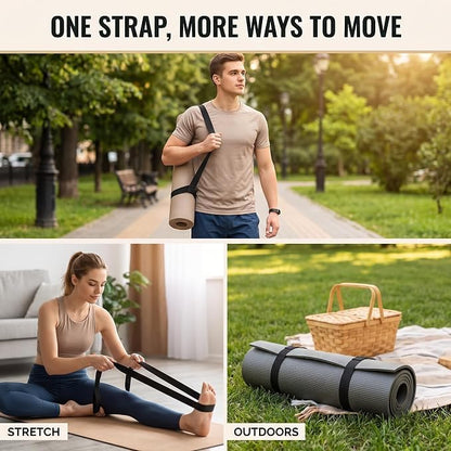 2Pcs Yoga Mat Straps For Carrying - Yoga Mat Elastic Straps, Adjustable Yoga Carrying Strap Holder Straps, Exercise Mat Carrier Strap, Weight Loss Fitness Binding Rope, Fitness Accessories