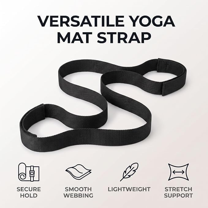 2Pcs Yoga Mat Straps For Carrying - Yoga Mat Elastic Straps, Adjustable Yoga Carrying Strap Holder Straps, Exercise Mat Carrier Strap, Weight Loss Fitness Binding Rope, Fitness Accessories