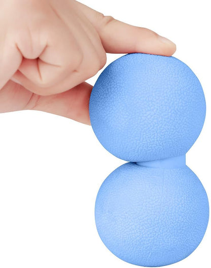 Double Lacrosse Peanut Massage Ball for Deep Tissue Pain Relief - Micro-Elastic Myofascial Roller Ball for Back and Neck, Foot and Physical Therapy (Pink)