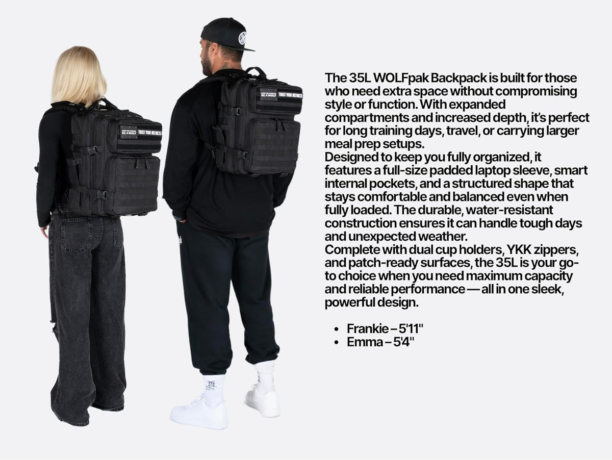35L Athletic Gym Backpack - Durable 1000D Waterproof Oxford Material with MOLLE Webbing, Laptop Pocket - Colors A