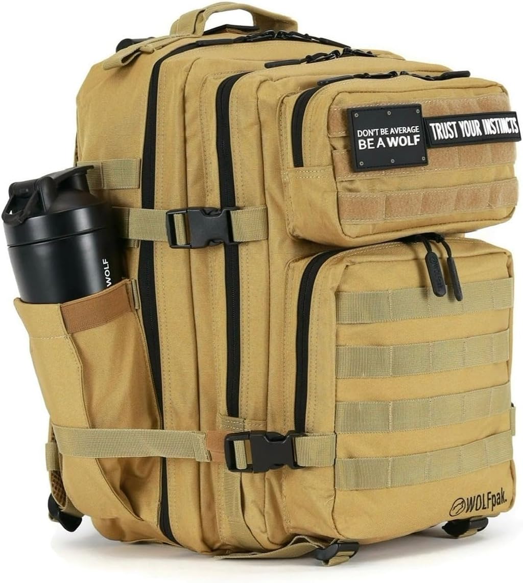 35L Athletic Gym Backpack - Durable 1000D Waterproof Oxford Material with MOLLE Webbing, Laptop Pocket - Colors A