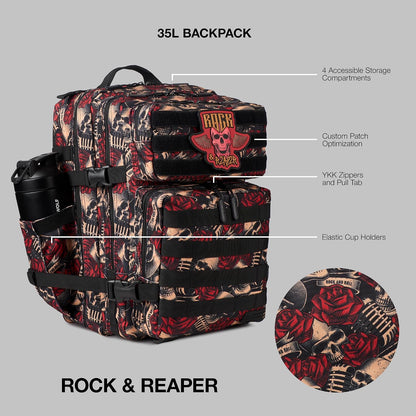 35L Athletic Gym Backpack - Durable 1000D Waterproof Oxford Material with MOLLE Webbing, Laptop Pocket - Colors A