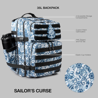 35L Athletic Gym Backpack - Durable 1000D Waterproof Oxford Material with MOLLE Webbing, Laptop Pocket - Colors A