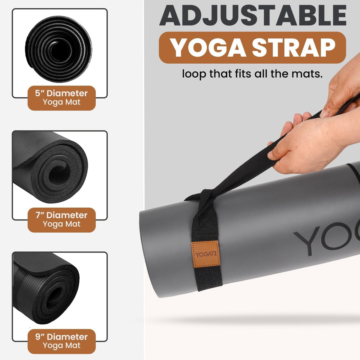 ® Yoga Mat Straps for Carrying | Adjustable Cotton Yoga Strap for Carrying Mats | Fits Standard and Thick Yoga or Pilates Matt | Practical & Perfect Yoga Mat Carrying Strap Design that Lasts