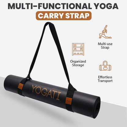® Yoga Mat Straps for Carrying | Adjustable Cotton Yoga Strap for Carrying Mats | Fits Standard and Thick Yoga or Pilates Matt | Practical & Perfect Yoga Mat Carrying Strap Design that Lasts