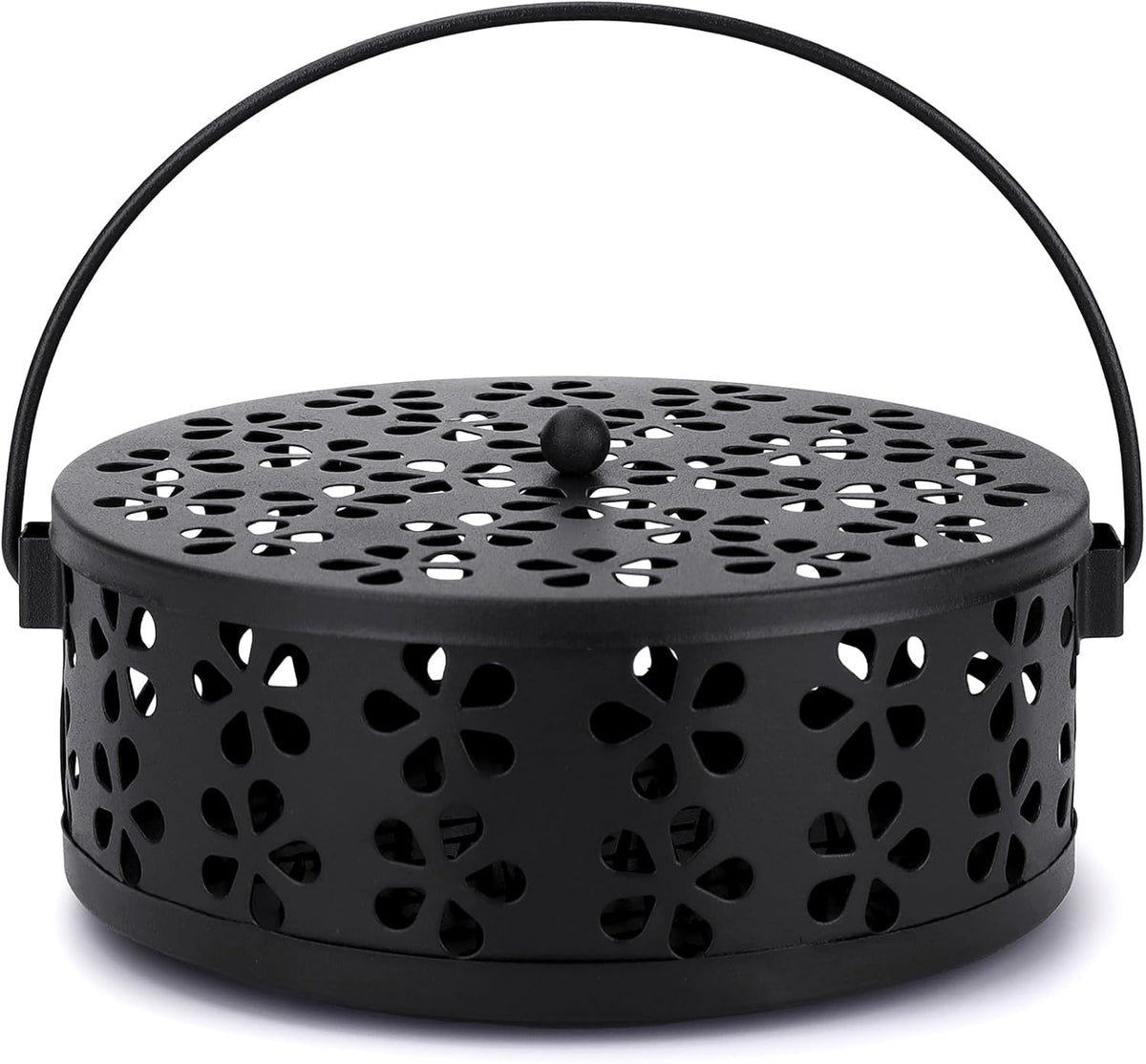 Mosquito Incense Coil Holder Indoor Outdoor Citronella Incense Coil Holder for Home Patio Camping (Black)