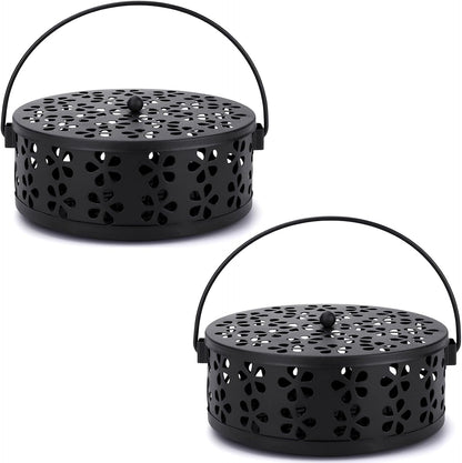 Mosquito Incense Coil Holder Indoor Outdoor Citronella Incense Coil Holder for Home Patio Camping (Black)