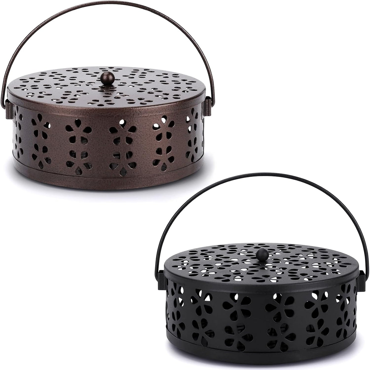 Mosquito Incense Coil Holder Indoor Outdoor Citronella Incense Coil Holder for Home Patio Camping (Black)