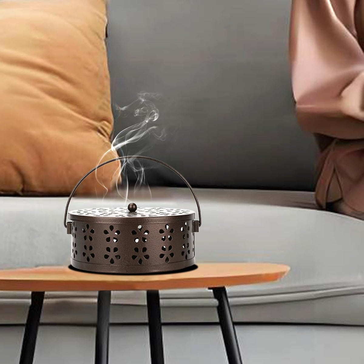 Mosquito Incense Coil Holder Indoor Outdoor Citronella Incense Coil Holder for Home Patio Camping (Black)