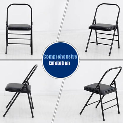 Foldable Yoga Chair with Backrest - Lightweight Yoga Stool for Home, Iyengar Yoga Support, Portable Exercise Chair, Yoga Props for Comfort