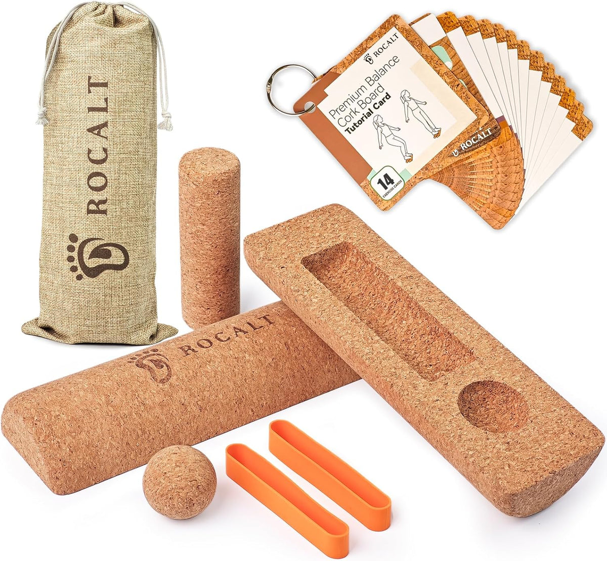 Cork Balance Board, Foot and Ankle Strengthener Kit