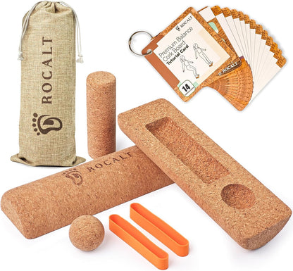 Cork Balance Board, Foot and Ankle Strengthener Kit